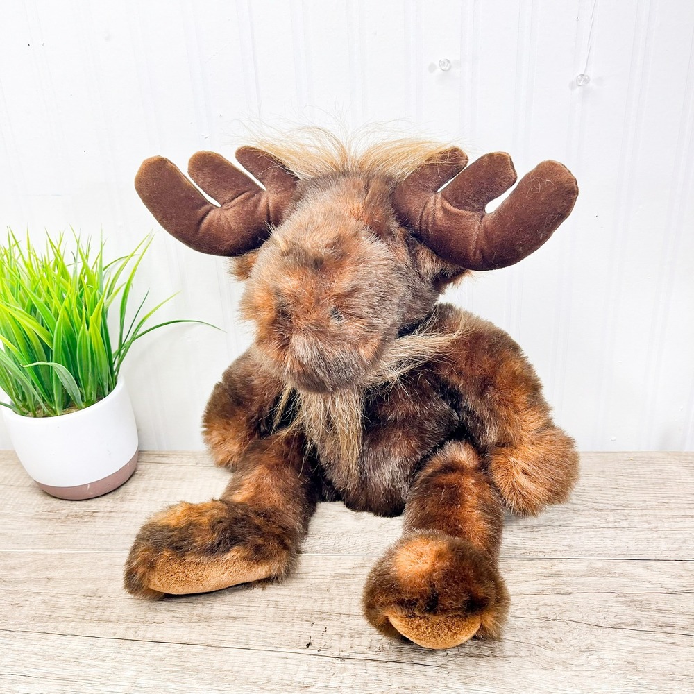 Vintage 1988 Plush Moose Stuffed Animal 12 Inch Collectible